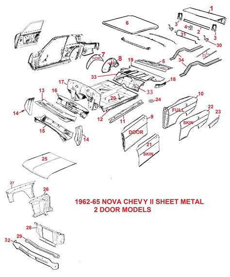 1964 nova sheet metal|1965 nova 62 65 parts.